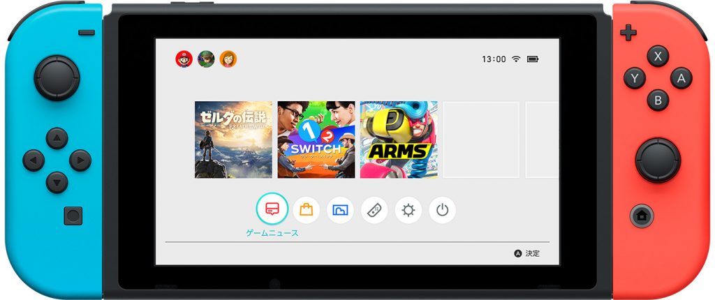 Startscreen Nintendo Switch